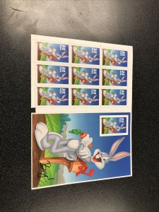 US 3138 Bugs Bunny No Die Cut On Right - Missing Small Piece At The Bottom.