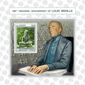 Sierra Leone - 2017 Inventor Louis Braille - Souvenir Sheet-SRL17517b