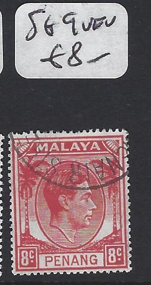 MALAYA PENANG  (P1705B)  8C  KGVI  SG9   RED    VFU