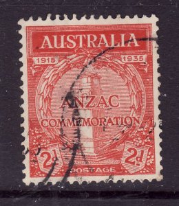 Australia-Sc#150-used 2p red -Whitehall Cenotaph-1935-