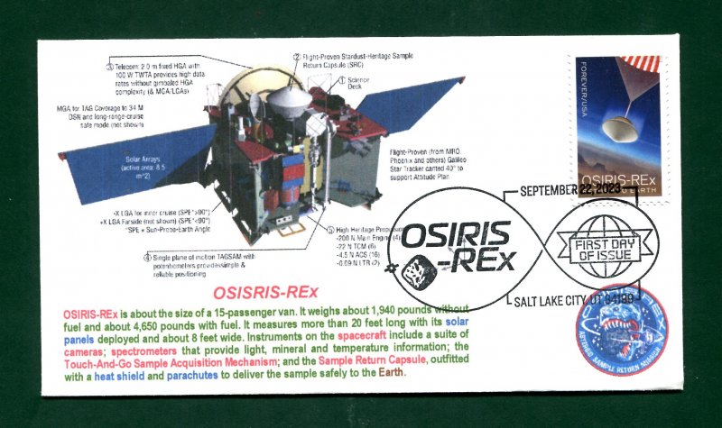 Sc. 5820 OSIRIS-REx FDC - FM Cachets 1  