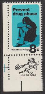 US 1438 Prevent Drug Abuse 8c zip single LL MNH 1971