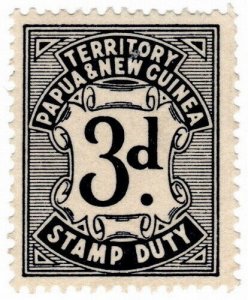 (I.B) Papua New Guinea Revenue : Stamp Duty 3d (1952)