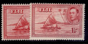 FIJI GVI SG252 + 252a, 1½d SHADE VARIETIES, M MINT. Cat £11.