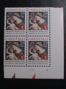 ​UNITED STATES-1994 SC#2871 CHRISTMAS STAMPS VIRGIN & CHILD-MNH -PLATE BLOCK