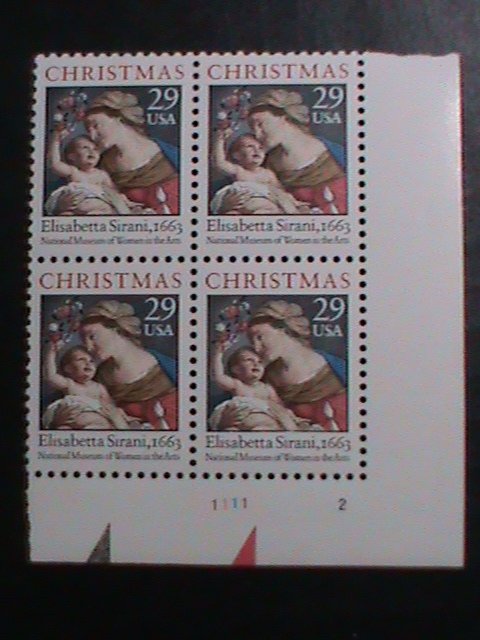 ​UNITED STATES-1994 SC#2871 CHRISTMAS STAMPS VIRGIN & CHILD-MNH -PLATE BLOCK