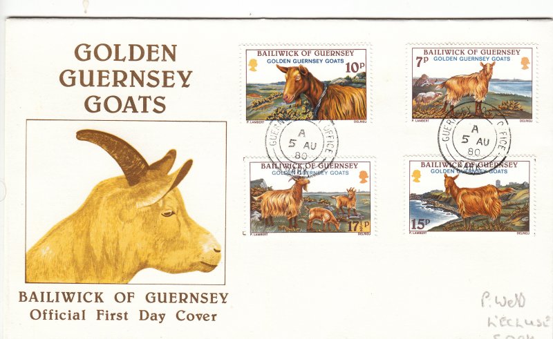 Guernsey Golden Goats 1980  FDC pmk SARK