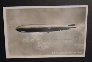 1929 Airmail German Postcard Cover Graf LZ127 Zeppelin America Flight to NYC USA