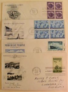 USA FDC  NAVY & WAR 4 DIFF 1945/1946 