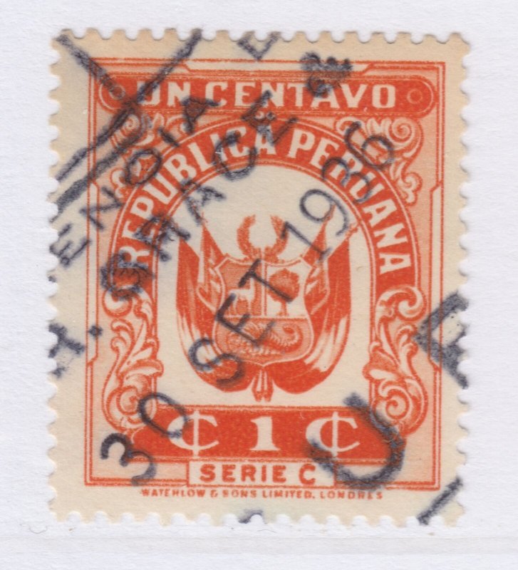 PERU Revenue Stamp Used Tax Mark Fiscal PEROU Stamp Fiscal A27P44F24968-