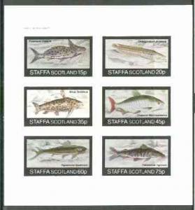 Staffa 1982 Fish #05 imperf set of 6 values (15p to 75p) ...