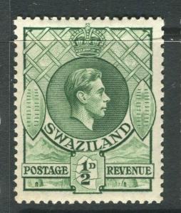 SWAZILAND; 1938 early GVI issue fine Mint hinged 1/2d. value