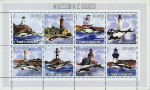 Dolphins & Lighthouses Stamp Stenella Coeruleoalba Grampus Griseus S/S MNH #2789