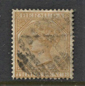 STAMP STATION PERTH Bermuda #3 QV Definitive Used Wmk.1 CV$80.00