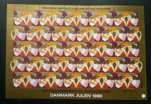 Denmark Christmas 1988 Angel Love (sheetlet) MNH seal stamp