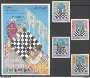 1996 Somalia Chess Giaro Sport #615-618+Bl40 Michel 27 Euro ** Nw1497