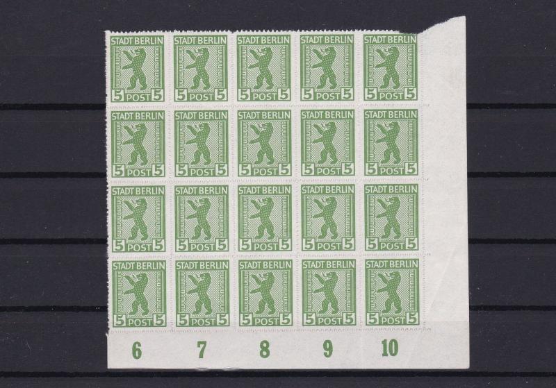 germany 1945 russian zone zigzag roulette mint never hinged stamps block r13300