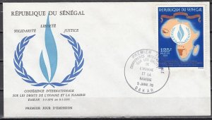 Senegal, Scott cat. 418. Human Rights issue. First day cover. ^