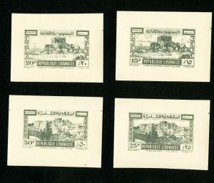 Lebanon Stamps XF OG NH Trial Color Set of 4x