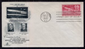 US C45 Wright Brothers Artcraft U/A FDC