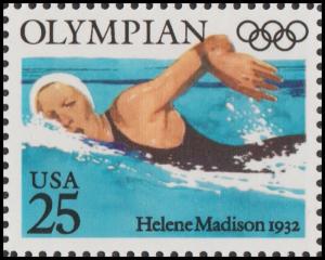 US 2500 Olympians Helene Madison 25c single MNH 1990