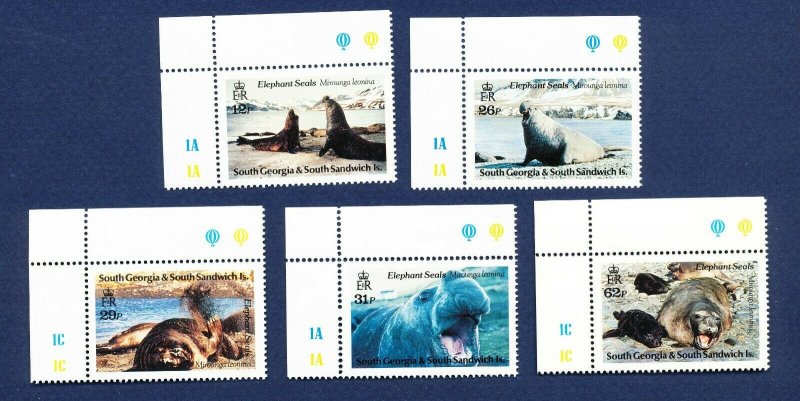 SOUTH GEORGIA   - # 151-156 - VFMNH - Elephant Seals, animal topic - 1991