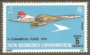 NEW HEBRIDES BRIT Sc# 204 MNH FVF Commercial Airplane Flight