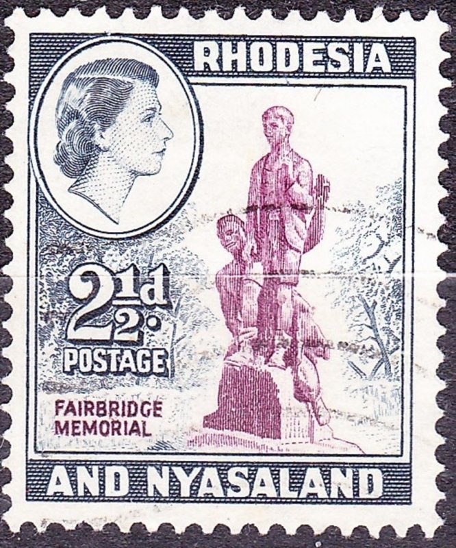 RHODESIA & NYASALAND 1959 2.5d Purple & Grey-Blue SG21 Used