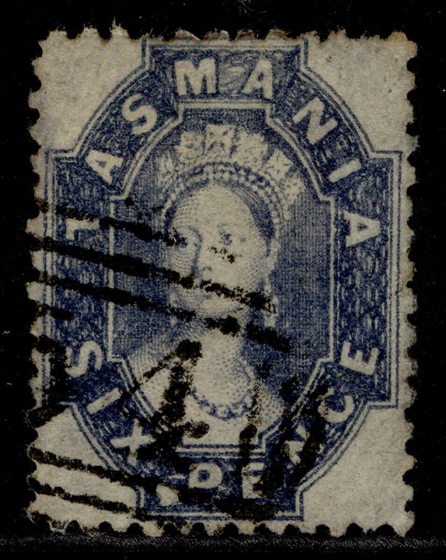 AUSTRALIA - Tasmania QV SG75, 6d slate-violet, USED. Cat £29.