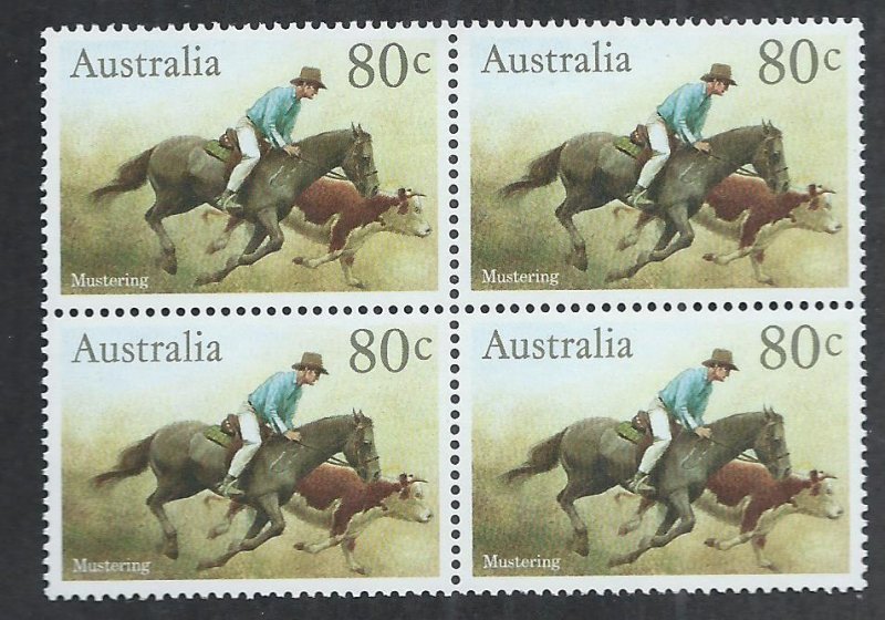 AUSTRALIA SC# 985 B/4 FVF/MNH 1986