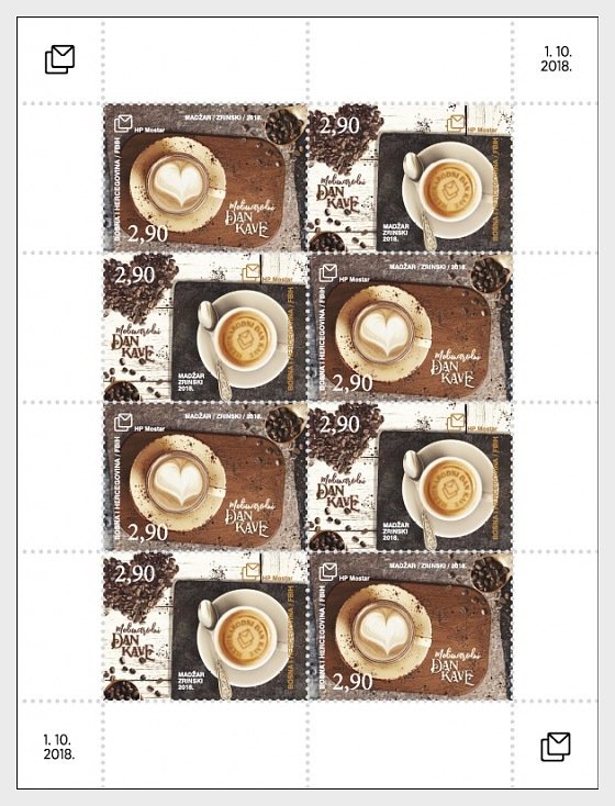 Stamps Bosnia and Herzegovina Mostar 2018 - International Coffee Day - Sheet.