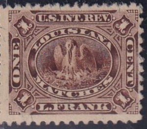 US Revenues # RO85 l. French 1d Brown, silk paper
