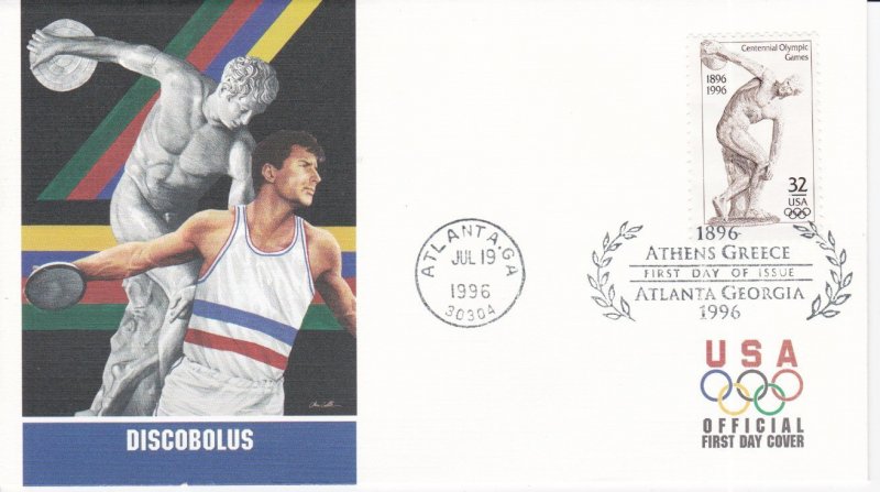 United States # 3087,  Athens Summer Olympics, Fleetwood First Day Cover
