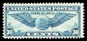 Scott C24 1939 30c Blue Winged Globe Airmail Issue Mint F-VF OG NH Cat $11