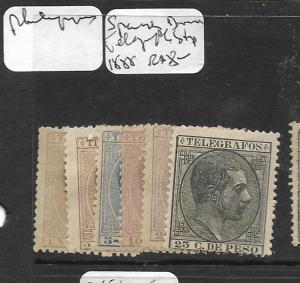 PHILIPPINES SPANISH DOMINION (P2004B) 1888 TELEGRAPH STAMPS 6 DIFF MOG