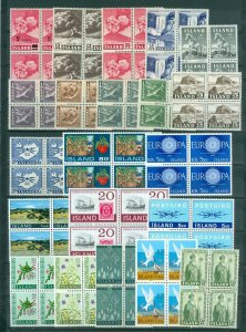 Iceland.  Lot. 33 Different 4-Block. MNH