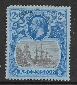 ASCENSION SG19 1924 2/= GREY-BLACK & BLUE ON BLUE MTD MINT - BLUNT CORNER