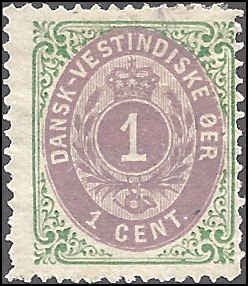 Danish West Indies 5a Mint,NG... SCV $80.00