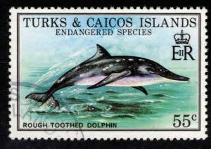 Turks and Caicos Islands Scott 383 Used Endangered Dolphin stamp CV $