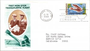 Canada 1969 FDC - First Non-Stop Trans-Atlantic Flight - Ottawa, Ont - J3962