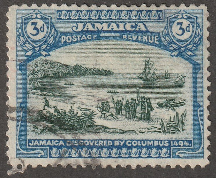Jamaica, stamp, Scott#80, used, hinged,  ships, 3d