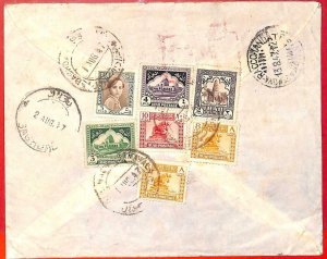 aa0268  - IRAQ  - POSTAL HISTORY -  REGISTERED  COVER to  ITALY  1947