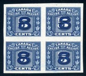 van Dam FX137a - Imperf 8c on 5c - MNH - Block of 4 - VF - No Gum As Issued