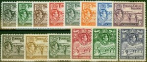 Turks & Caicos 1938-45 Set of 14 SG194-205 Fine LMM