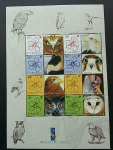 Singapore Bird Of Prey Show 2006 Owl Eagle Park (personal sheetlet MNH *official