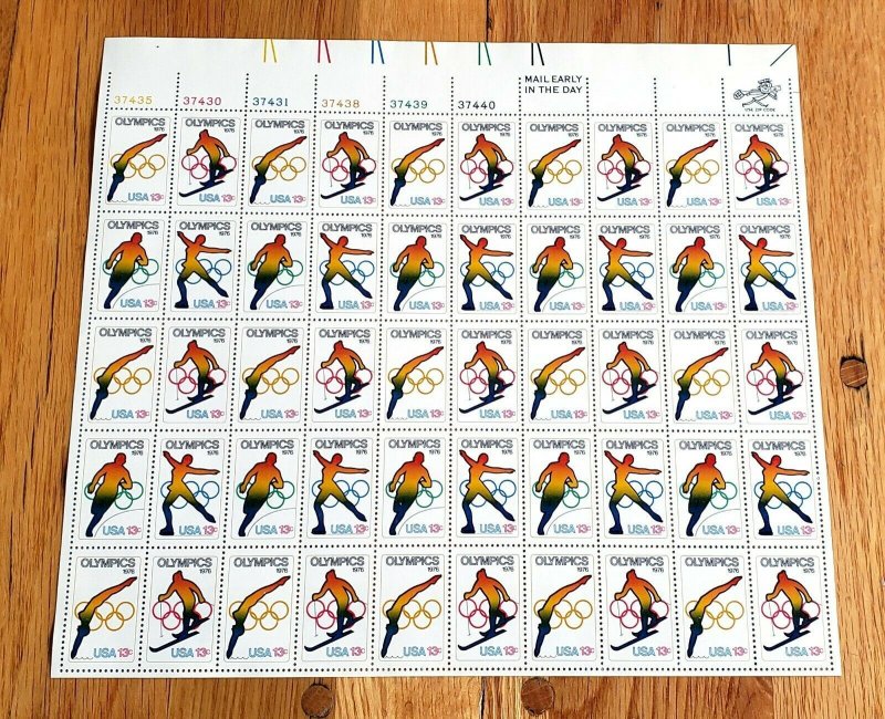 Scott # 1695 - 98 1976 Winter Olympics sheet 50 stamps MNH  (FL)