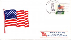 PATRIOTIC FLAG CACHET EVENT COVER CANCELLED AT ACORN KENTUCKY 1970