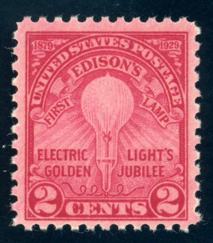 US Stamp #654 Electric Light Golden Jubilee 2c - PSE Cert - MOGNH  