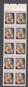 1990 Christmas Madonna 1 US 2514b folded booklet pane Pos 11 MNH 