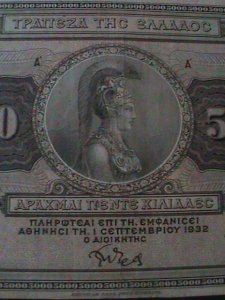 ​GREECE-1932-BANK OF GREECE -5000 DRACHMAI-LT-CIRCULATED-VF-92 YEARS OLD